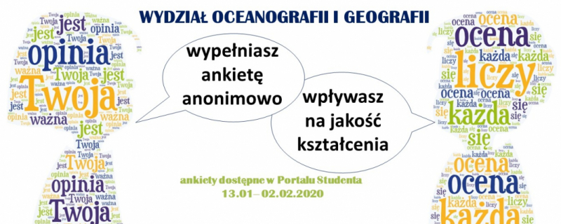 plakat z informacją o terminie ankietyzacji zajęć dydaktycznych