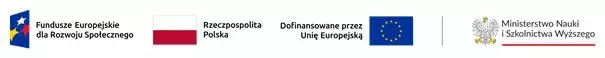 Loga projektu: Fundusze Europejskie dla Rozwoju Społecznego, RP, UE, Ministerstwo Nauki i Szkolnictwa Wyższego