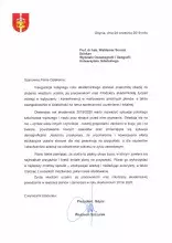 list od Prezydenta Gdyni z okazji rozpoczęcia roku akademickiego 2019/2020