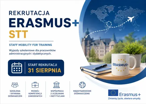 Wyjazdy szkoleniowe pracowników w ramach programu Erasmus+ (STT) w roku akademickim 2026/2027