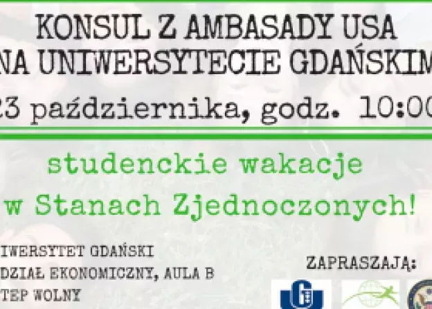 Konsul z Ambasady USA na Uniwersytecie Gdańskim